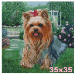 Goblen cu diamante -Catel yorkie - Archie