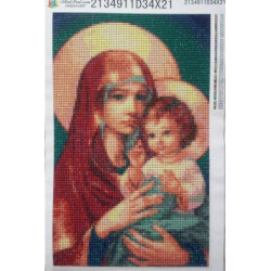 Goblen cu diamante - Mama Maria si micul Isus