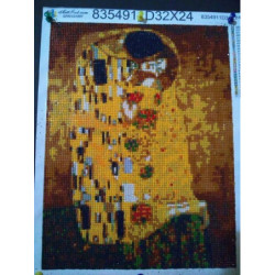 Goblen cu diamante - Sarutul - dupa imaginea lui Gustav Klimt