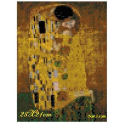 Goblen cu diamante - Sarutul - dupa imaginea lui Gustav Klimt