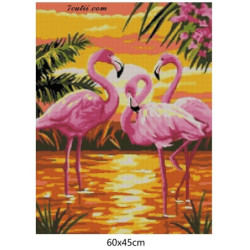 Goblen cu diamante Flamingo-urile roz