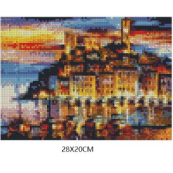 Goblen cu diamante - Portul din Can - Franta ( dupa pictura lui Leonid Afremov) 