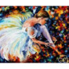 Goblen cu diamante - Balerina inainte de spectacol ( dupa pictura lui Leonid Afremov ) 