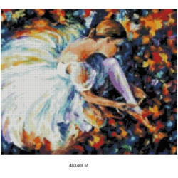 Goblen cu diamante - Balerina inainte de spectacol ( dupa pictura lui Leonid Afremov ) 