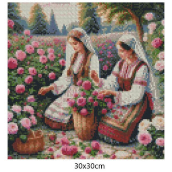 Goblen  de  diamante - Culegatoarele de trandafiri din Karlovo