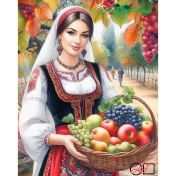 Goblen  de  diamante - Recolta din gradina taraneasca