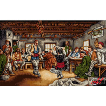 Goblen  de  diamante - Cel mai bun dansator - dupa pictura lui Ivan Mrkvitchka