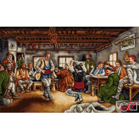 Goblen  de  diamante - Cel mai bun dansator - dupa pictura lui Ivan Mrkvitchka