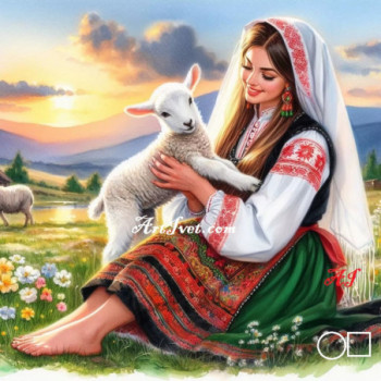 Goblen  de  diamante - Georgiana si mielul alb