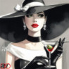 Goblen  de  diamante - Doamna eleganta cu martini