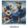Goblen de diamante - Frumoasa cu rochie cu maci colorati