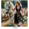 Goblen de diamante - Ilinca - fata cu bujori albi