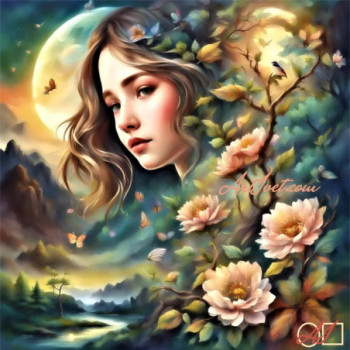 Goblen  de  diamante - Puritate si flori la lumina lunii