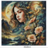 Goblen  de  diamante - Puritate si flori la lumina lunii