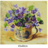 Goblen  de  diamante - Semne de primavara - Panselute violet