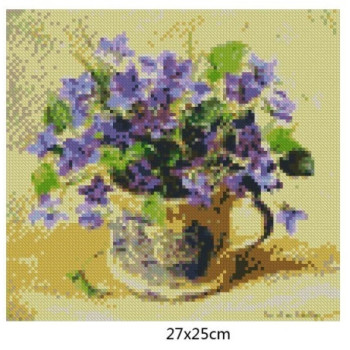 Goblen  de  diamante - Semne de primavara - Panselute violet