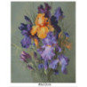Goblen  de  diamante - Buchet cu Irisi in Violet si portocaliu
