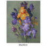 Goblen  de  diamante - Buchet cu Irisi in Violet si portocaliu