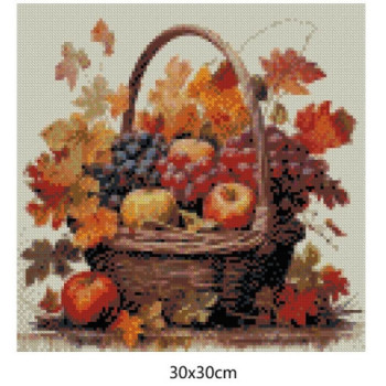 Goblen  de  diamante - Cos frumos cu fructe de toamna