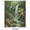 Goblen  de  diamante - Cascada unde infloresc trandafiri roz
