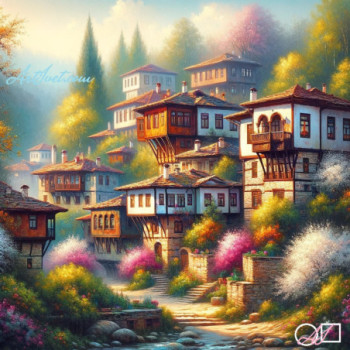 Goblen  de  diamante - Primavara in Veliko Tarnovo