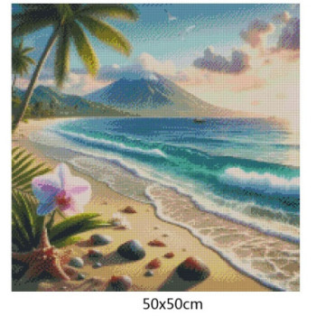 Goblen  de  diamante - Coasta tropicala la poalele vulcanului