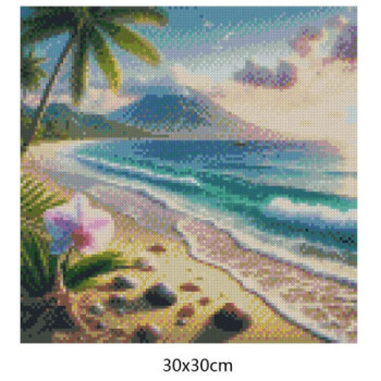 Goblen  de  diamante - Coasta tropicala la poalele vulcanului