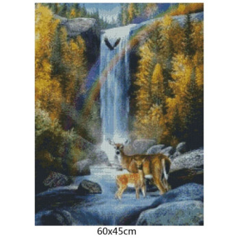 Goblen  de  diamante - Caprioarele si cascada