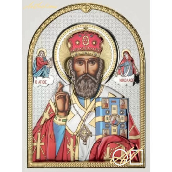 Goblen  de  diamante - Sfantul Nicolae - varianta 2 cu fundal in alb