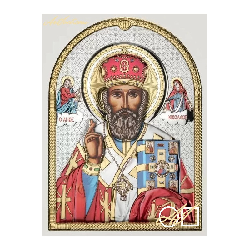 Goblen  de  diamante - Sfantul Nicolae - varianta 2 cu fundal in alb