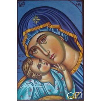 Goblen  de  diamante - Icoana Maicii Domnului cu pruncul - Mama si copil