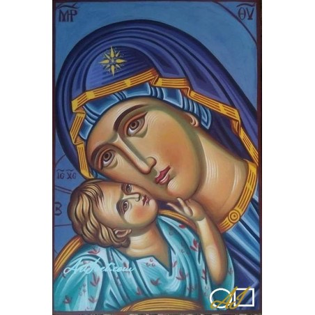 Goblen  de  diamante - Icoana Maicii Domnului cu pruncul - Mama si copil