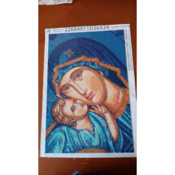Goblen  de  diamante - Icoana Maicii Domnului cu pruncul - Mama si copil