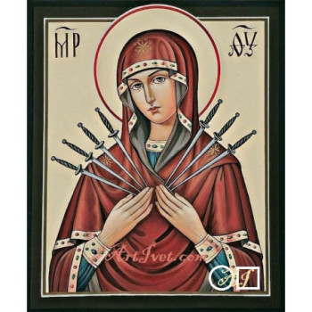 Goblen  de  diamante - Icoana Fecioara Maria cu 7 sageti
