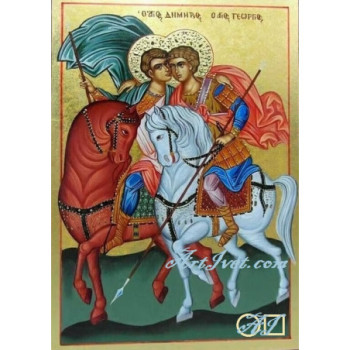 Goblen  de  diamante - Sfintii Mucenici Dimitrie si Gheorghe