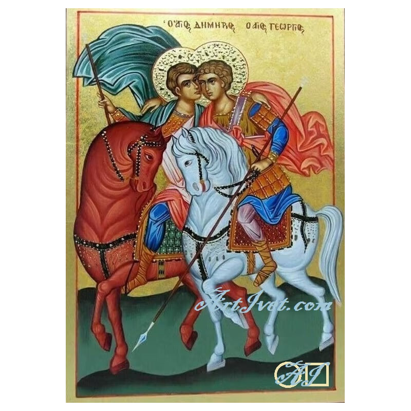 Goblen de diamante - Sfintii Mucenici Dimitrie si Gheorghe Goblen de diamante - Sfintii Mucenici Dimitrie si Gheorghe