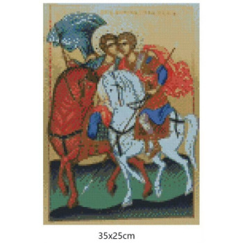 Goblen  de  diamante - Sfintii Mucenici Dimitrie si Gheorghe