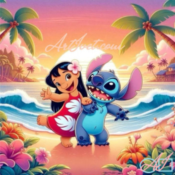 Goblen  de  diamante - Lilo si Stitch