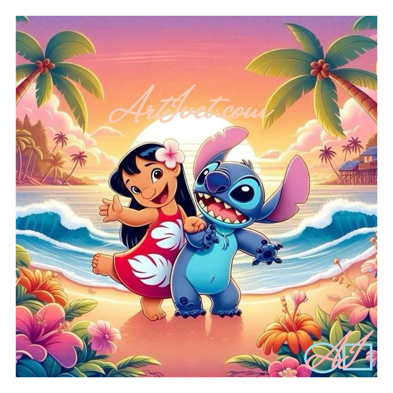 Goblen  de  diamante - Lilo si Stitch