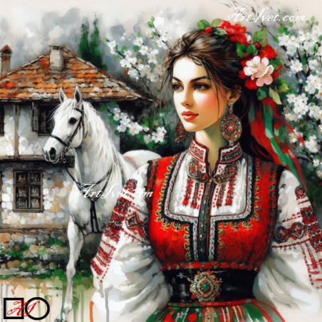 Goblen  de  diamante - In fata casei parintesti