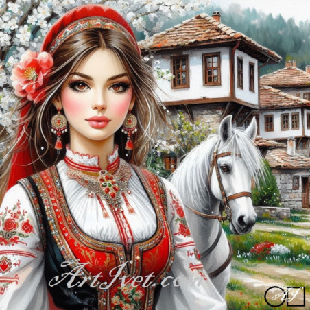 Goblen  de  diamante - Sultana si calul alb