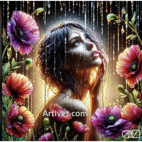 Goblen  de  diamante - Ploaia care da viata