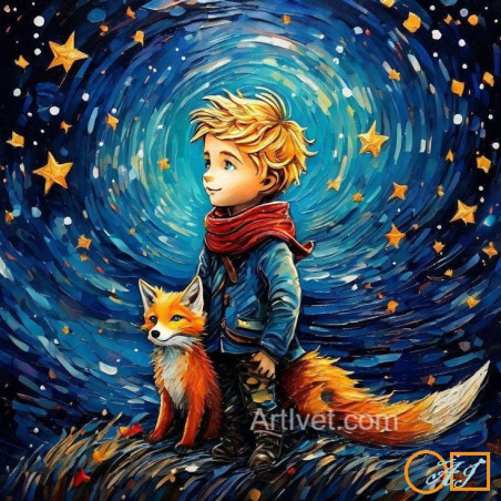 Goblen de diamante - Micul print si vulpea roscata