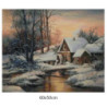 Goblen de diamante - Peisaj de iarna cu moara veche