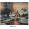 Goblen de diamante - Peisaj de iarna cu moara veche