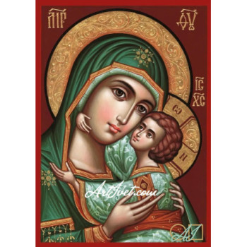 Goblen  de  diamante - Icoana Maicii Domnului cu pruncul - Harul minunilor