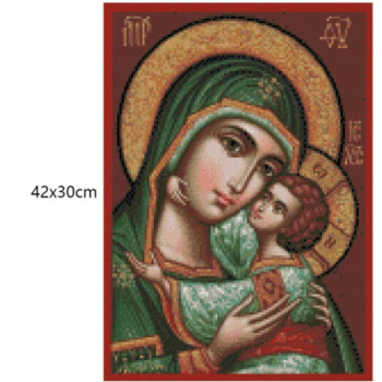 Goblen  de  diamante - Icoana Maicii Domnului cu pruncul - Harul minunilor