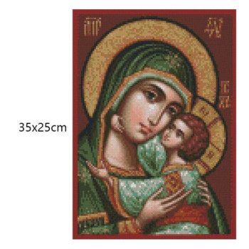 Goblen  de  diamante - Icoana Maicii Domnului cu pruncul - Harul minunilor
