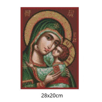 Goblen  de  diamante - Icoana Maicii Domnului cu pruncul - Harul minunilor