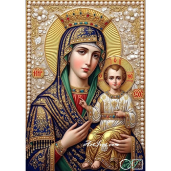 Goblen  de  diamante - Fecioara cu pruncul - Regina Reginelor